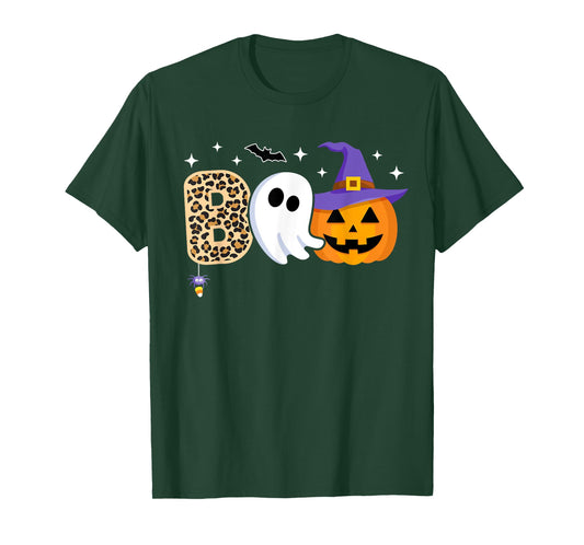 Halloween Boo Spooky Season Ghost Witch Women Toddler Girls T-Shirt