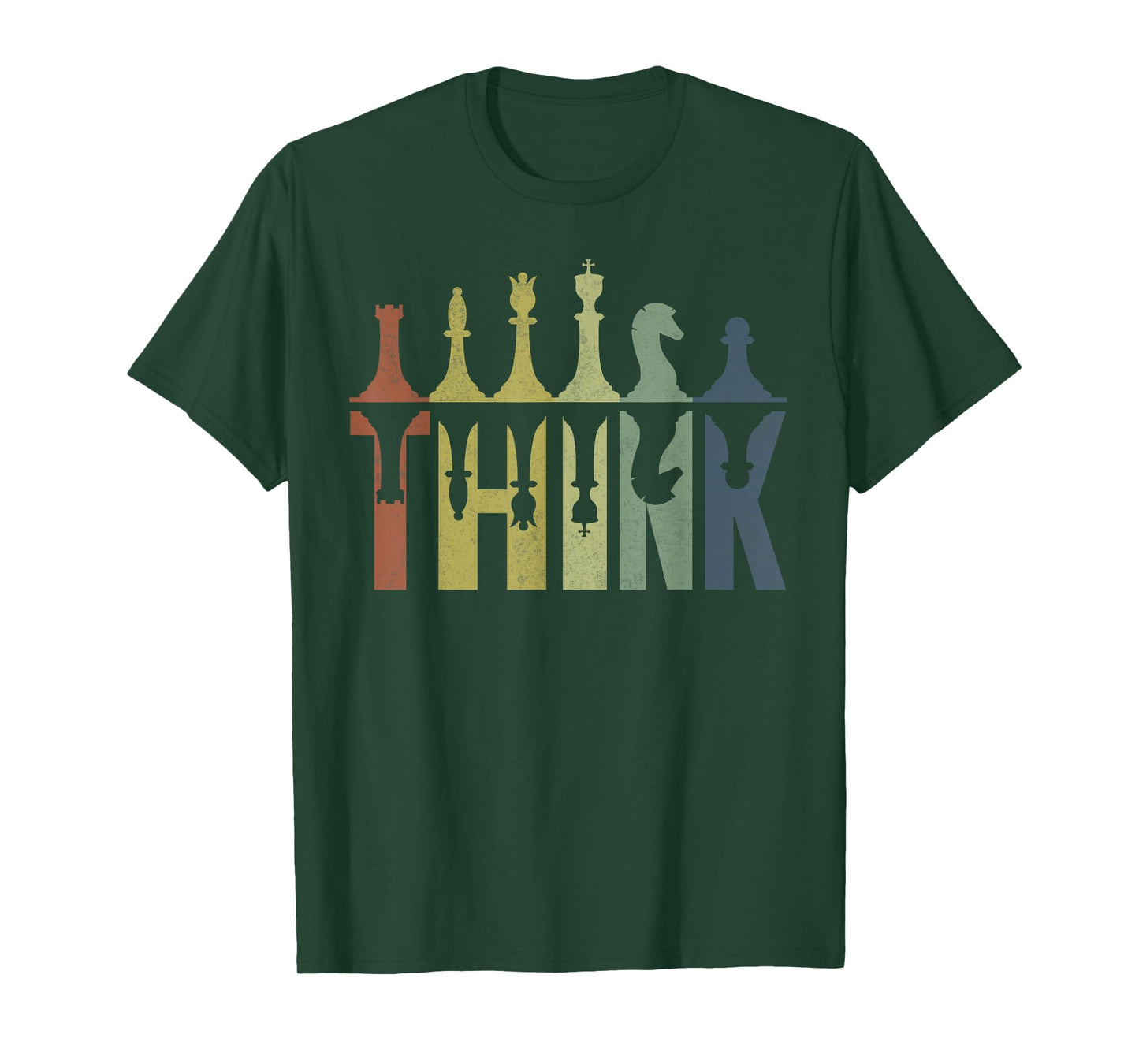 Think Retro Vintage Chess Pieces Player Gifts Chess Coach T-Shirt