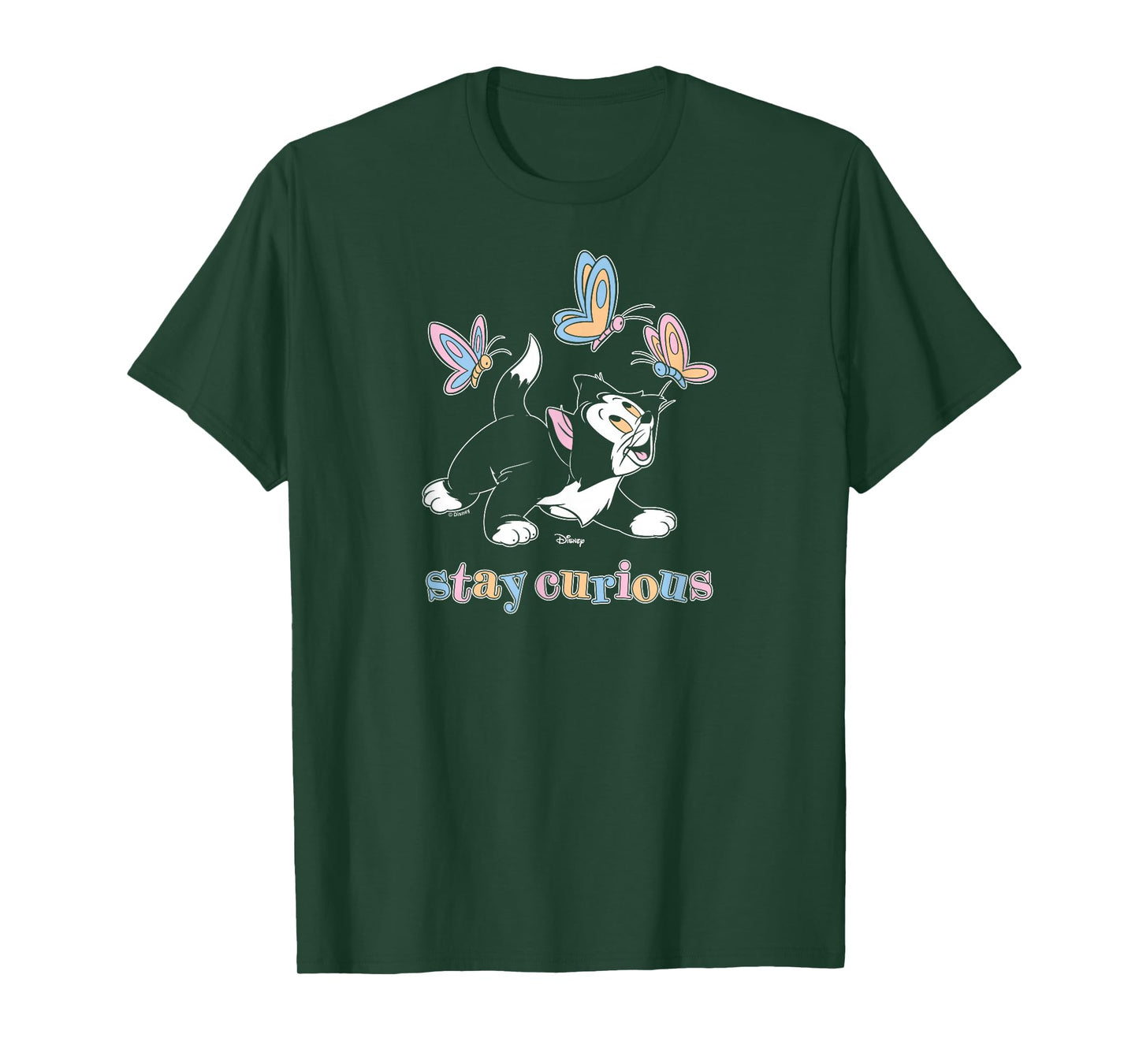 Figaro - Pinocchio Cat Stay Curious Butterflies T-Shirt