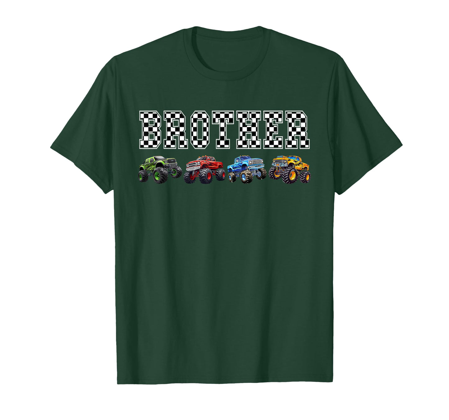 Brother Family Crew Monster Truck Lover Birthday Matching T-Shirt