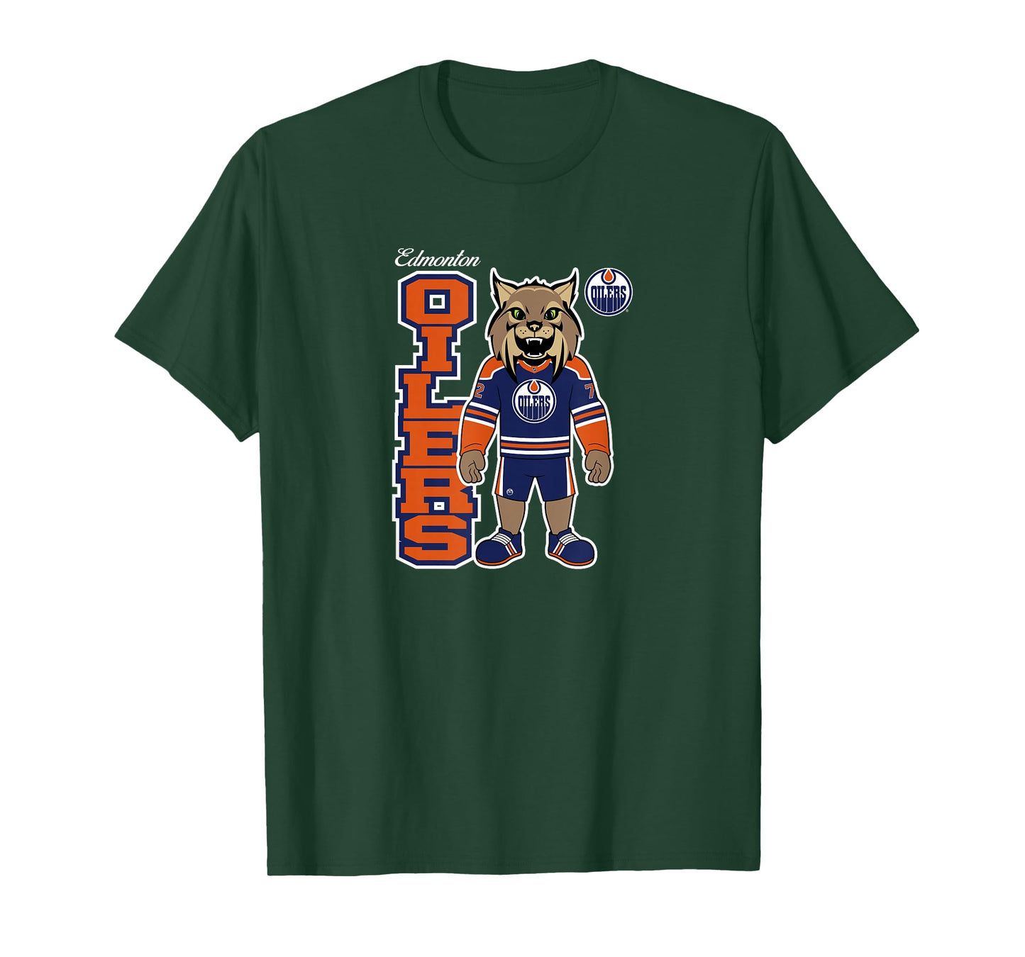 Edmonton Oilers Hunter The Lynx NHL Officially Licensed T-Shirt