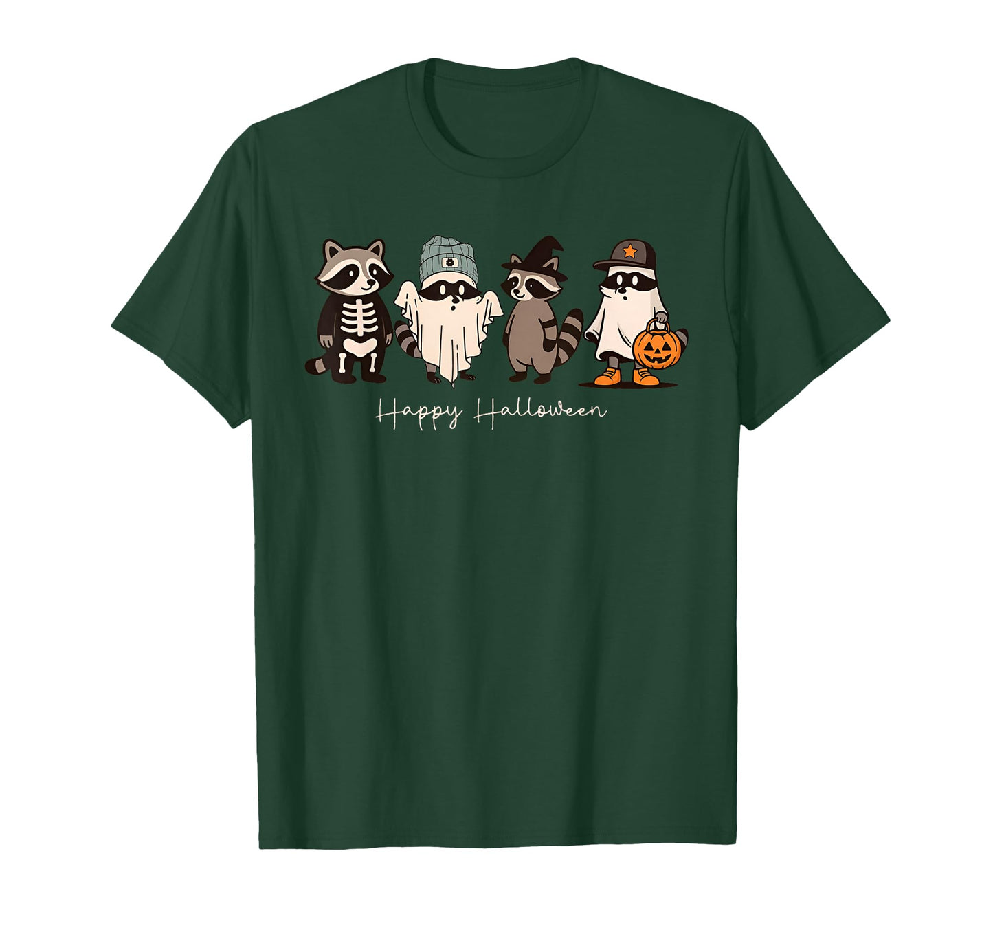 Cute Racoon Mummy Monster Funny Halloween Raccoon Costume T-Shirt