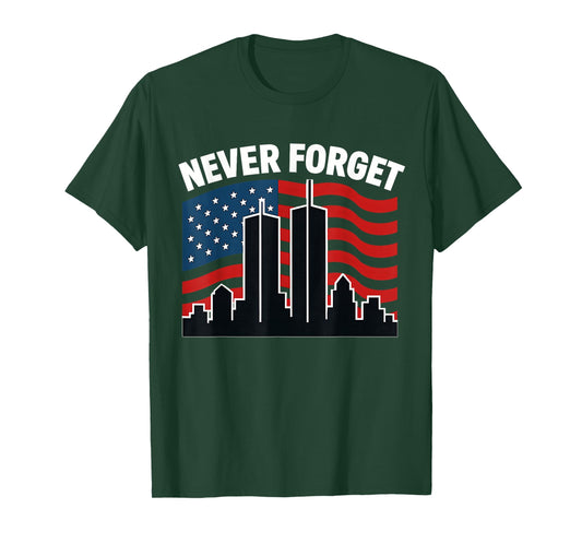 Memorial Never Forget Patriot American Flag T-Shirt