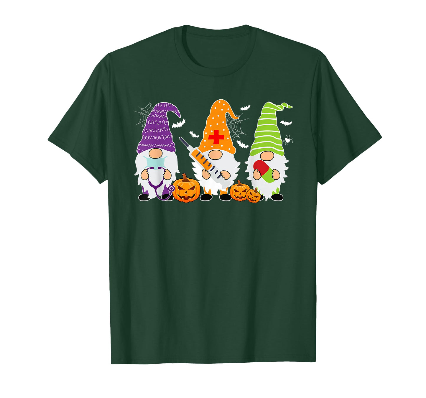 Halloween Gnome Nurse Costume Nursing Women Men T-Shirt