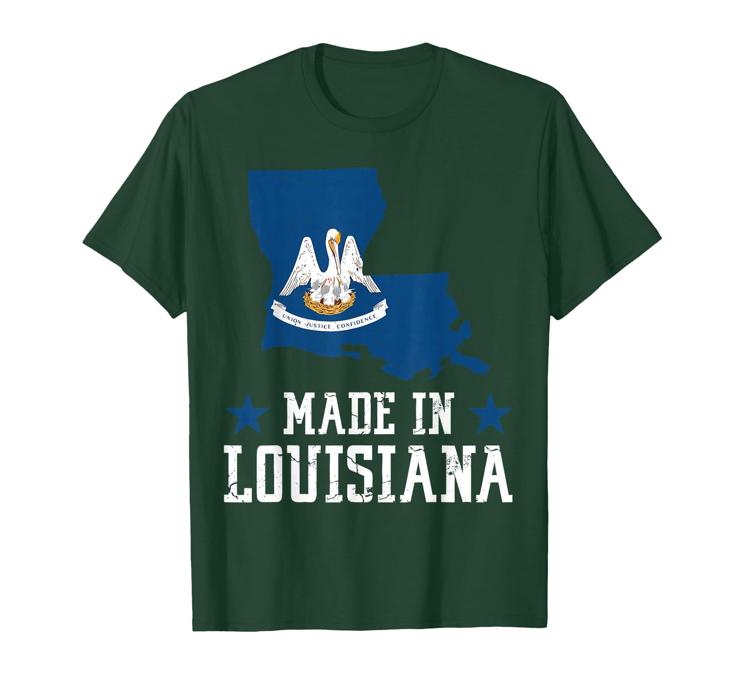 Made in Louisiana - Louisiana Pride US State Louisiana Flag T-Shirt