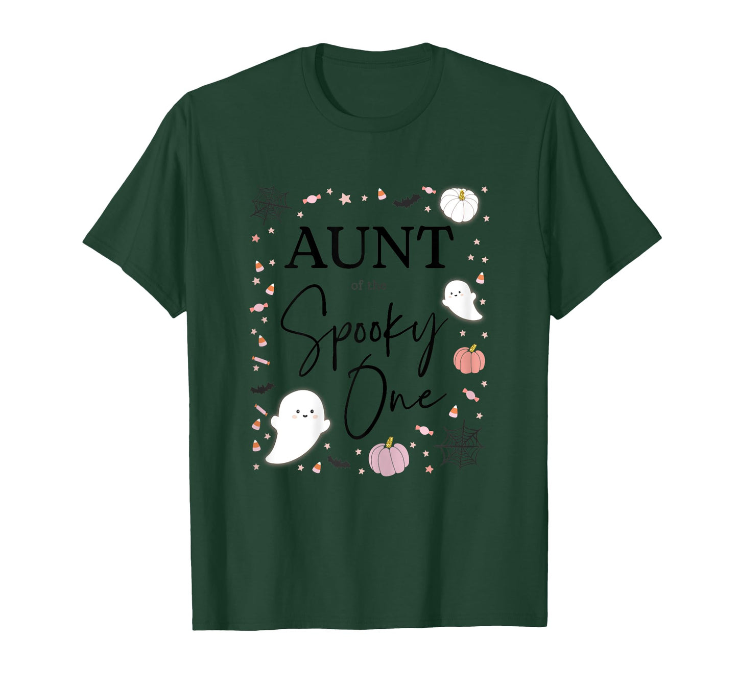 Aunt of the Spooky One Girl First Birthday Pink Halloween T-Shirt