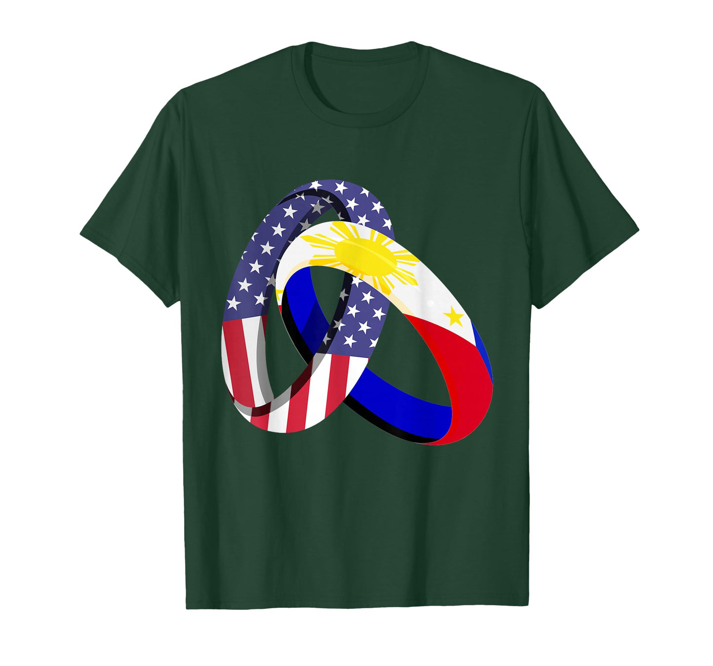 Philippines American Ring Heritage Month Filipino Flag T-Shirt