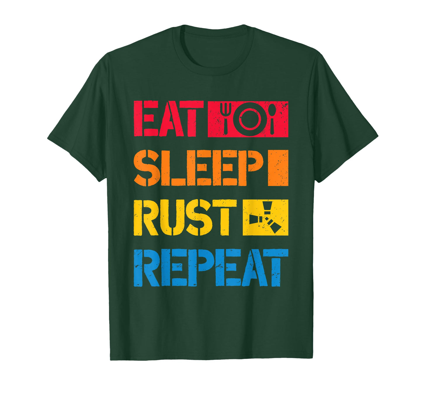 EAT SLEEP RUST REPEAT funny programmer coder programming T-Shirt