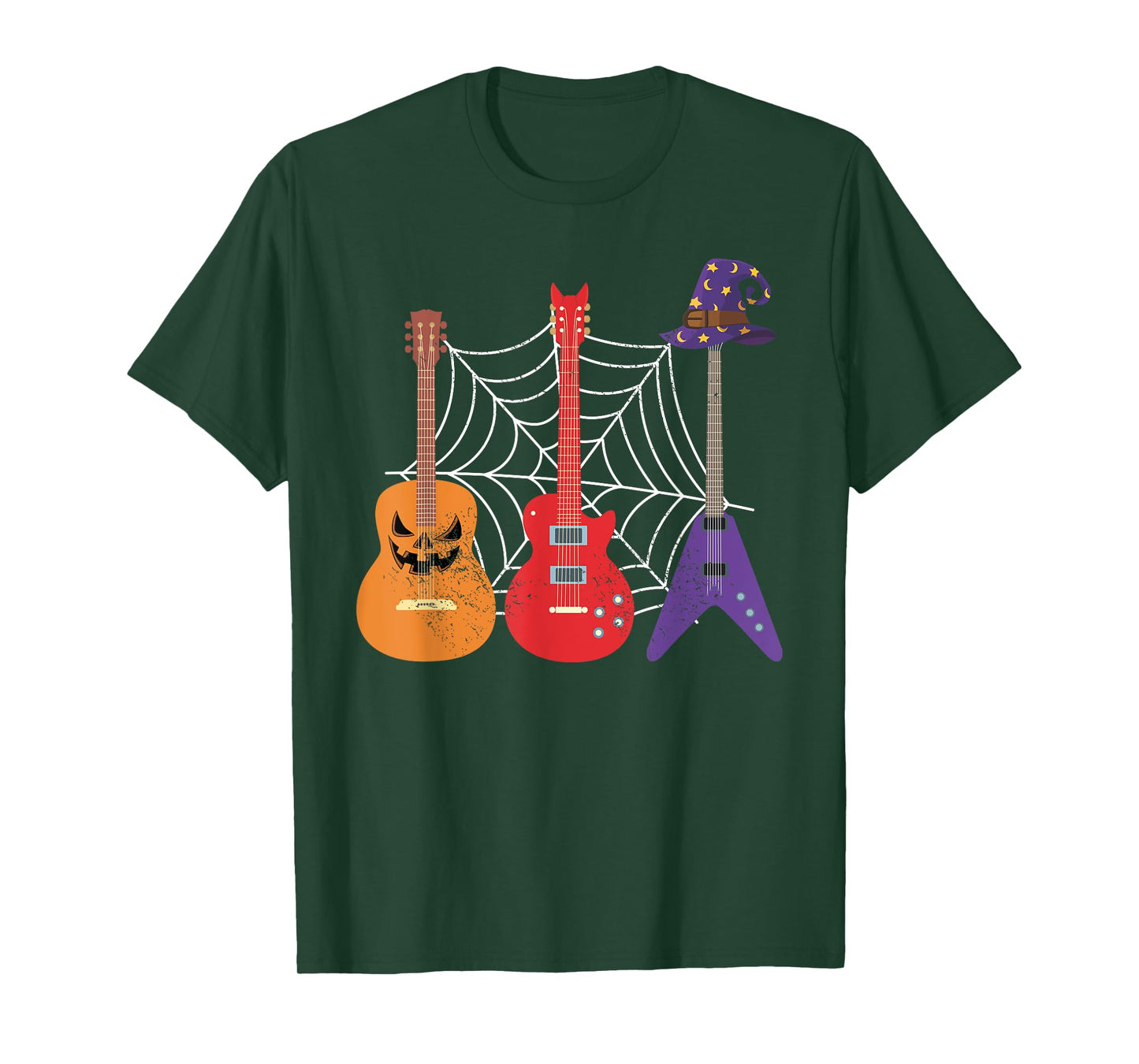 Trick Or Treat Music Guitar Guitarist Gift Spooky Halloween T-Shirt