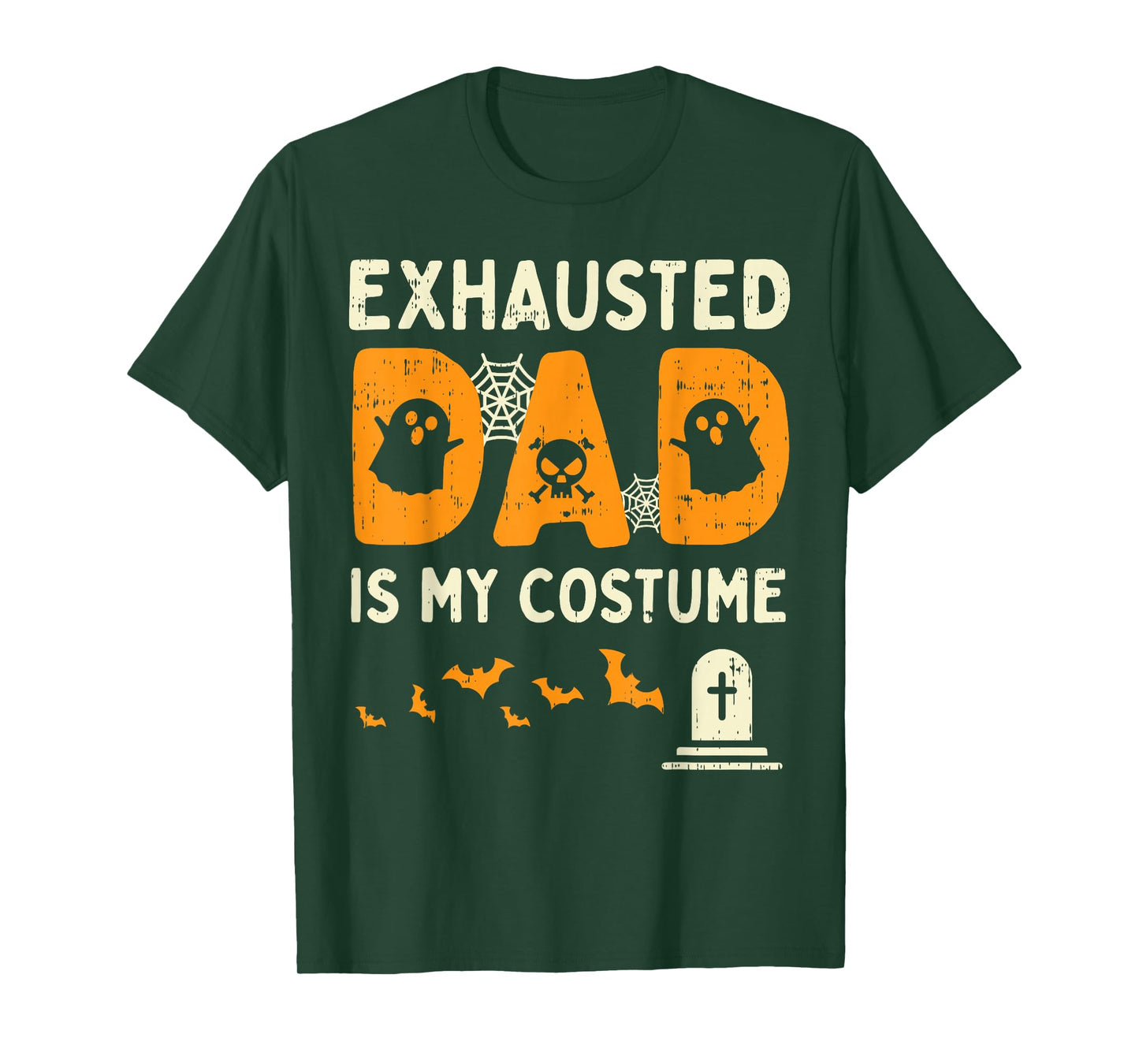 Exhausted Dad Costume Funny Matching Halloween Men Gift T-Shirt