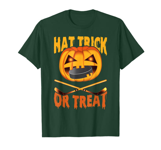 Hat Trick Or Treat Hockey Halloween T-Shirt