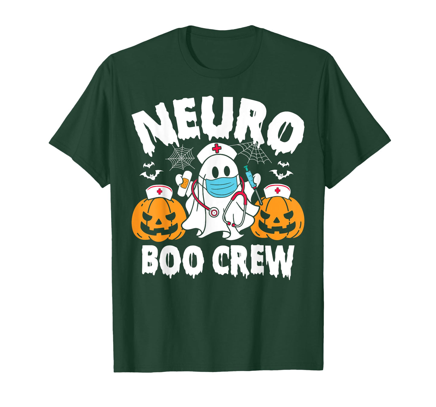 Neuro Nurse Boo Crew Retro Halloween Neurology Nurse T-Shirt