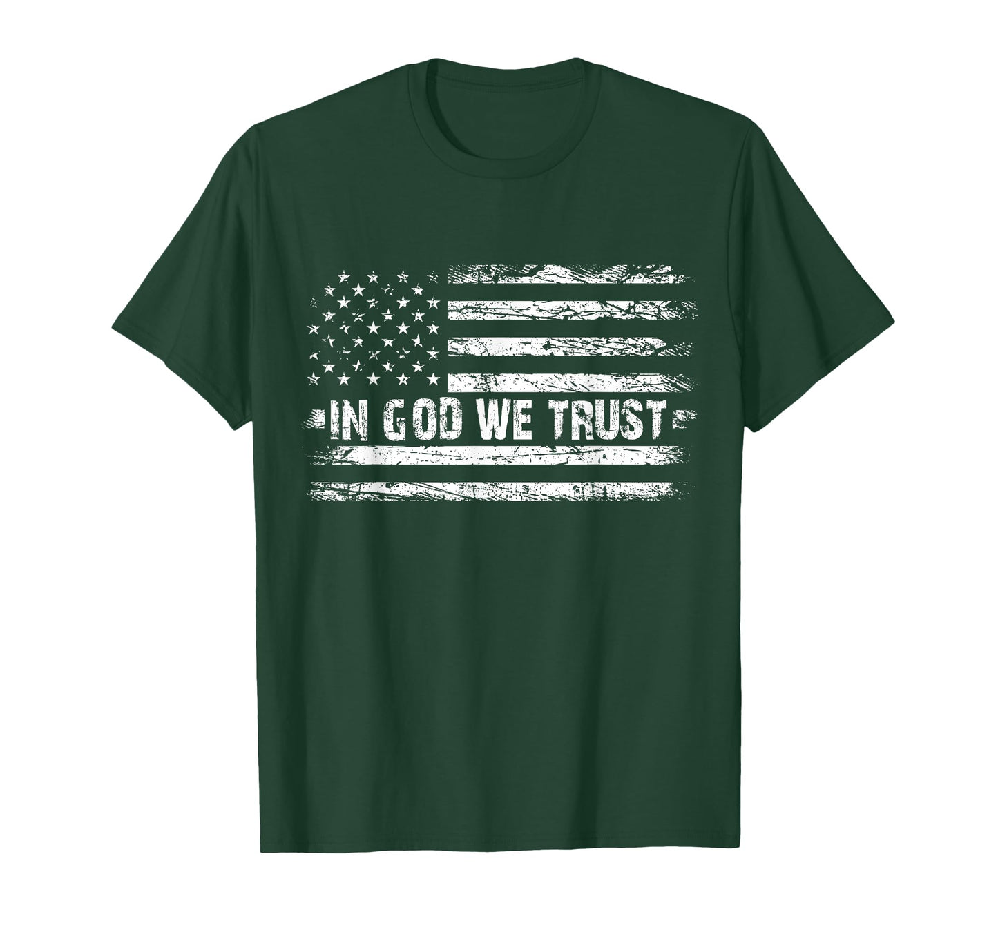 Vintage in God We Trust USA Flag Cross Patriotic Christian Women Men T-Shirt