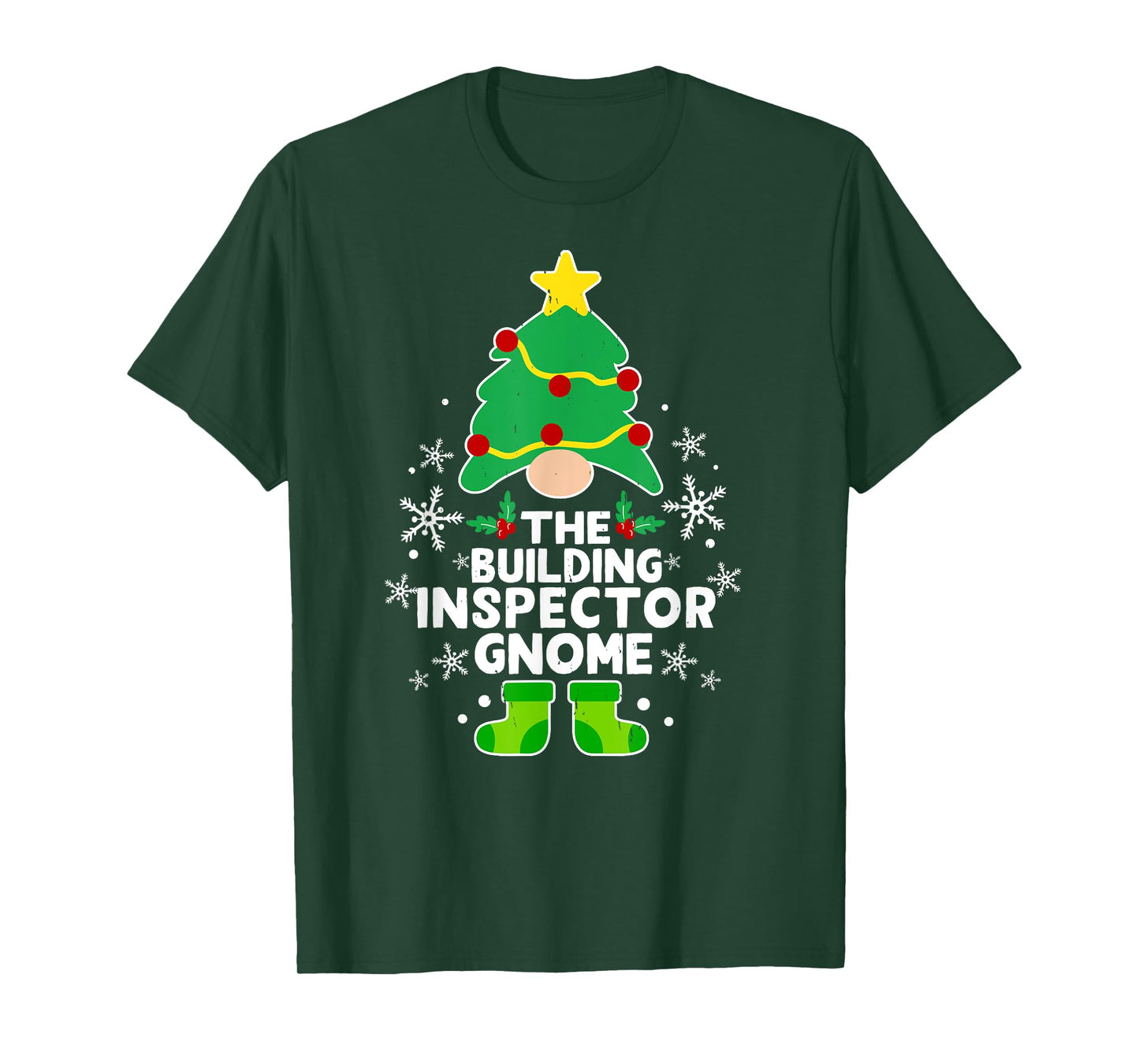 Building Inspector Gnome Xmas Family Holiday Christmas T-Shirt