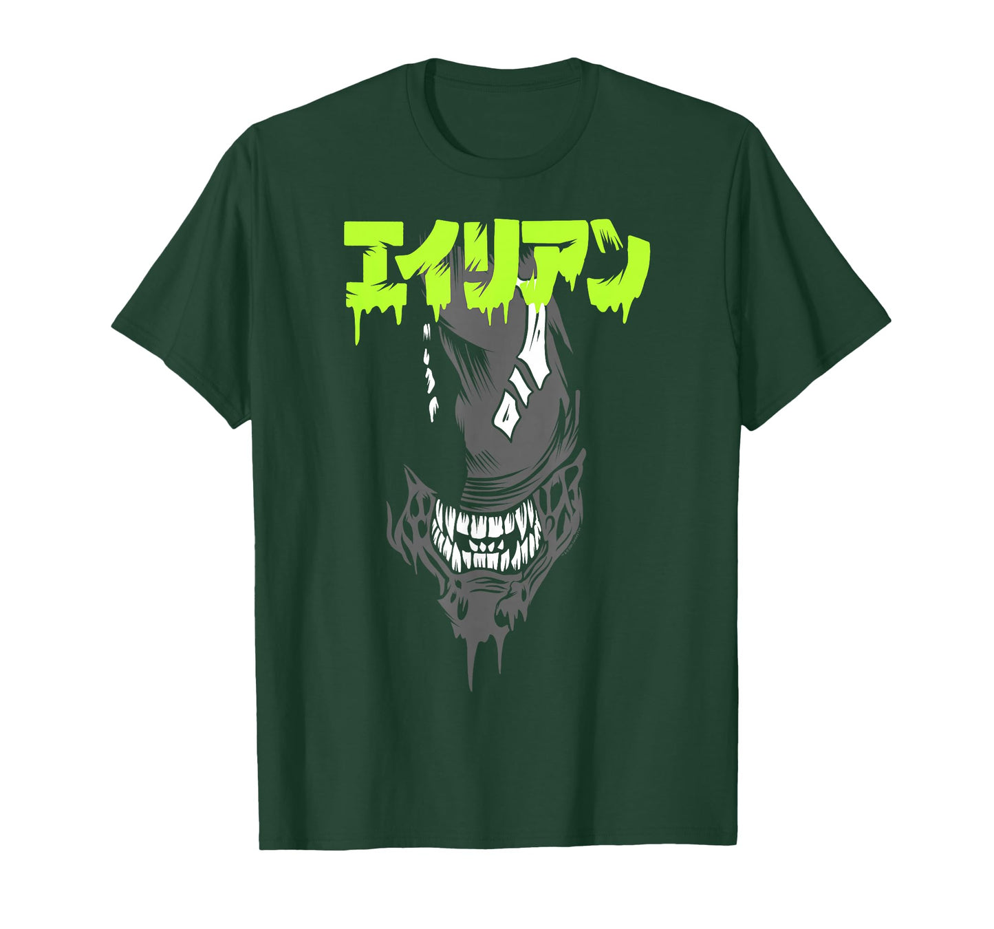 Aliens Iconic Xenomorph Big Angry Face Kanji Style Big Logo T-Shirt