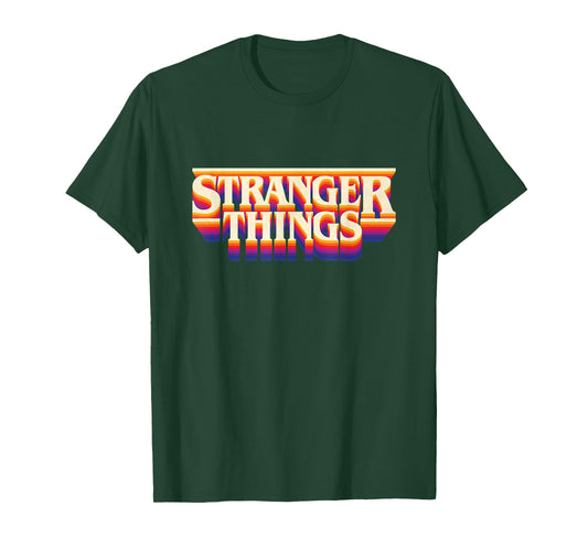 Stranger Things Retro Rainbow Title Logo T-Shirt