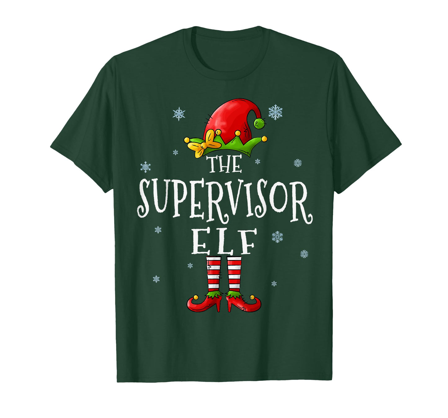 The Supervisor Elf Squad Funny Groupe Matching Christmas T-Shirt
