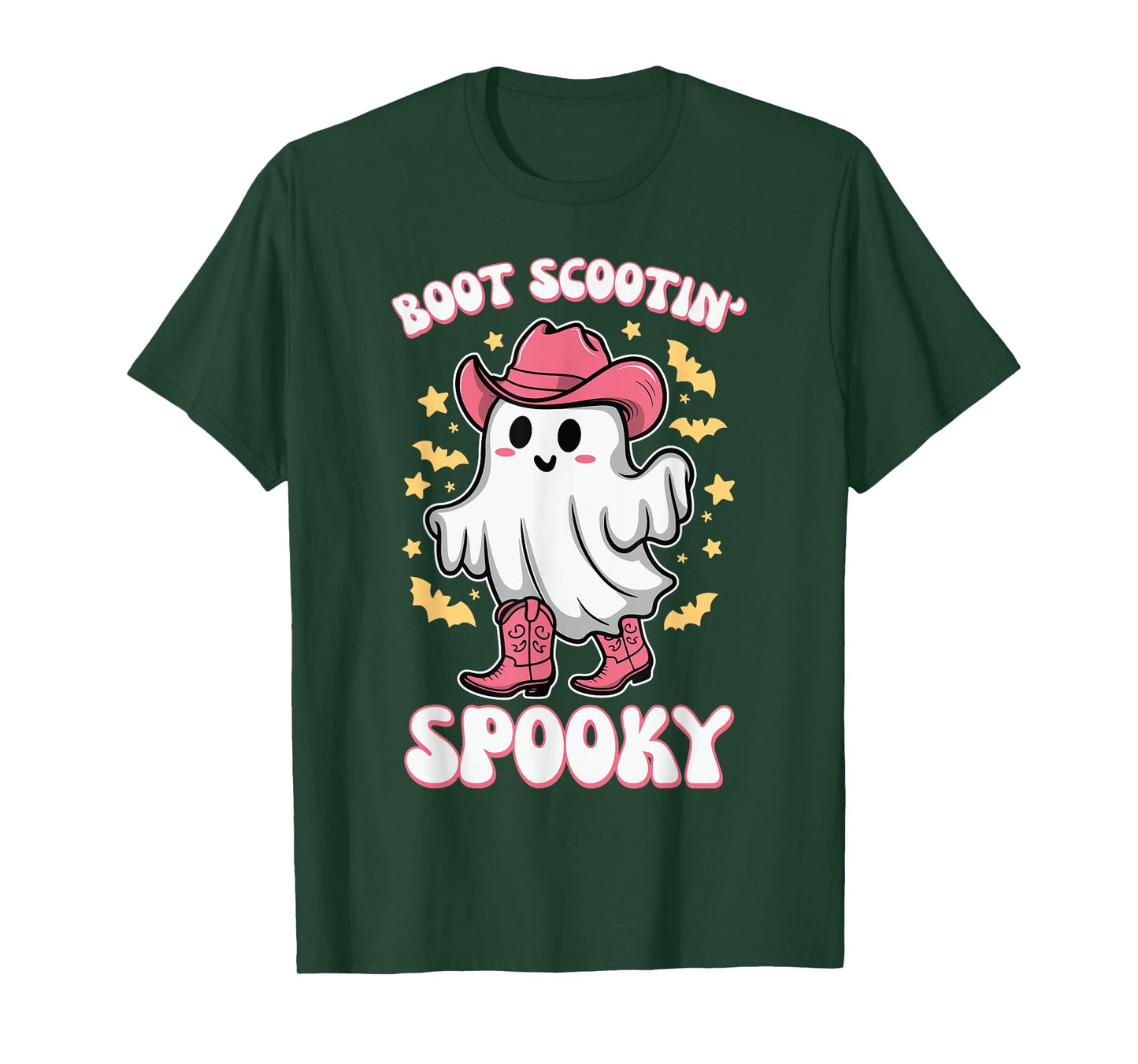 Boot Scootin Spooky Retro Western Funny Halloween Cute Ghost T-Shirt
