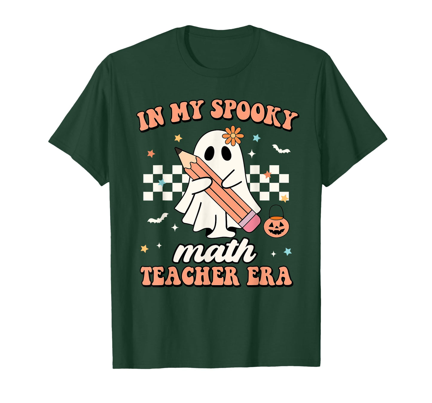 In My Spooky Math Teacher Era Groovy Retro Halloween Costume Men Women T-Shirt
