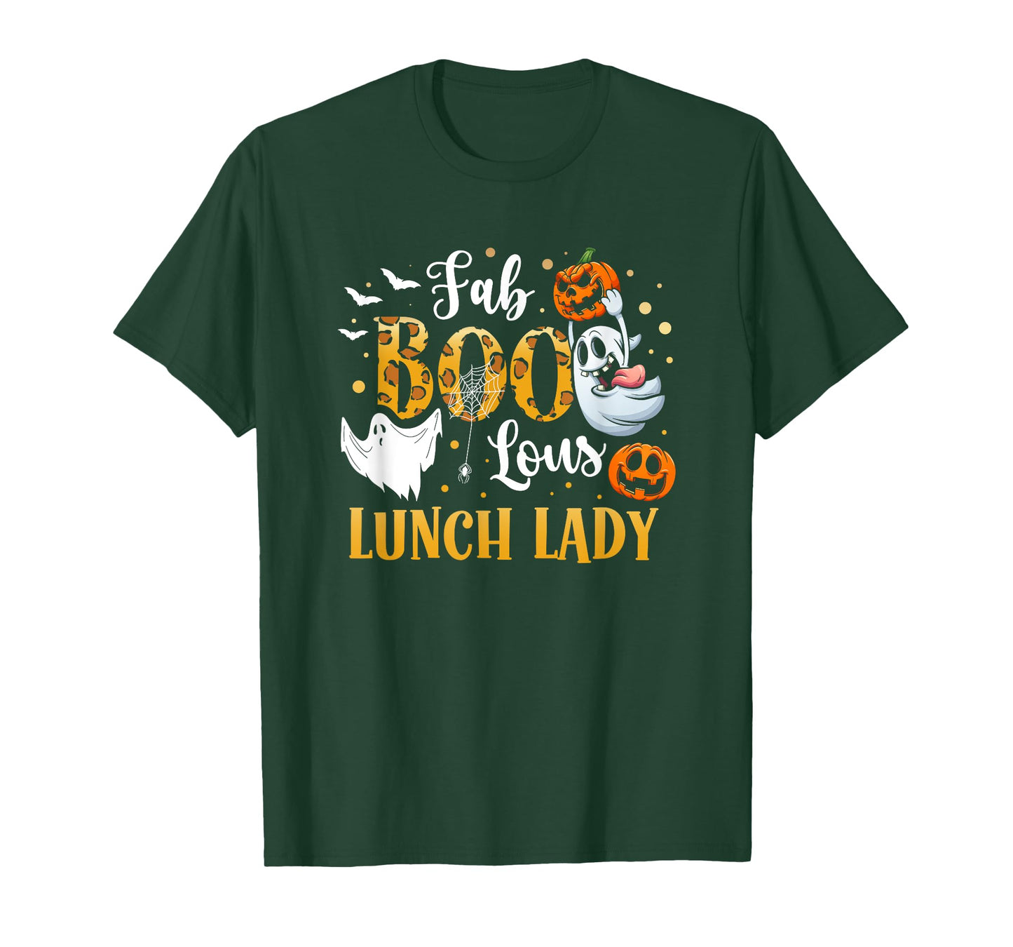 Spooky Fab Boo Lous Ghost Halloween Lunch Lady T-Shirt