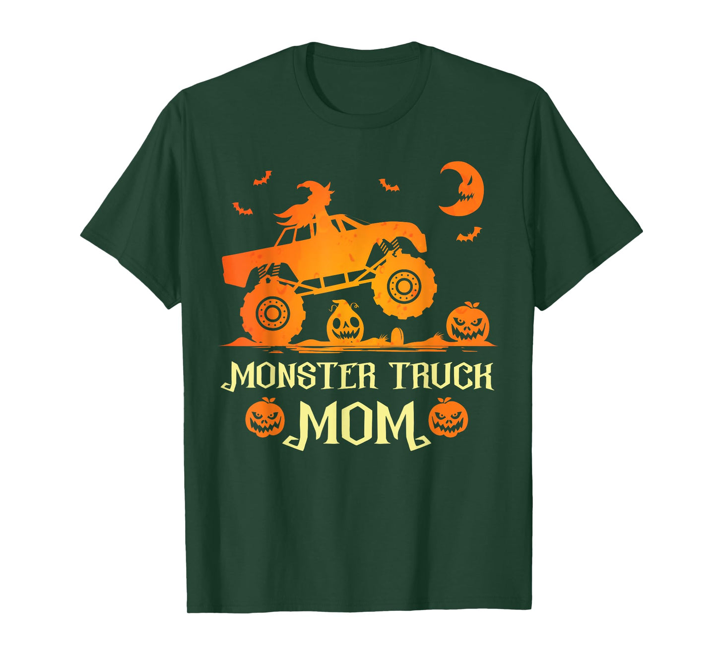 Monster Truck Mom Truck Lovers Pumpkins Halloween Witch T-Shirt