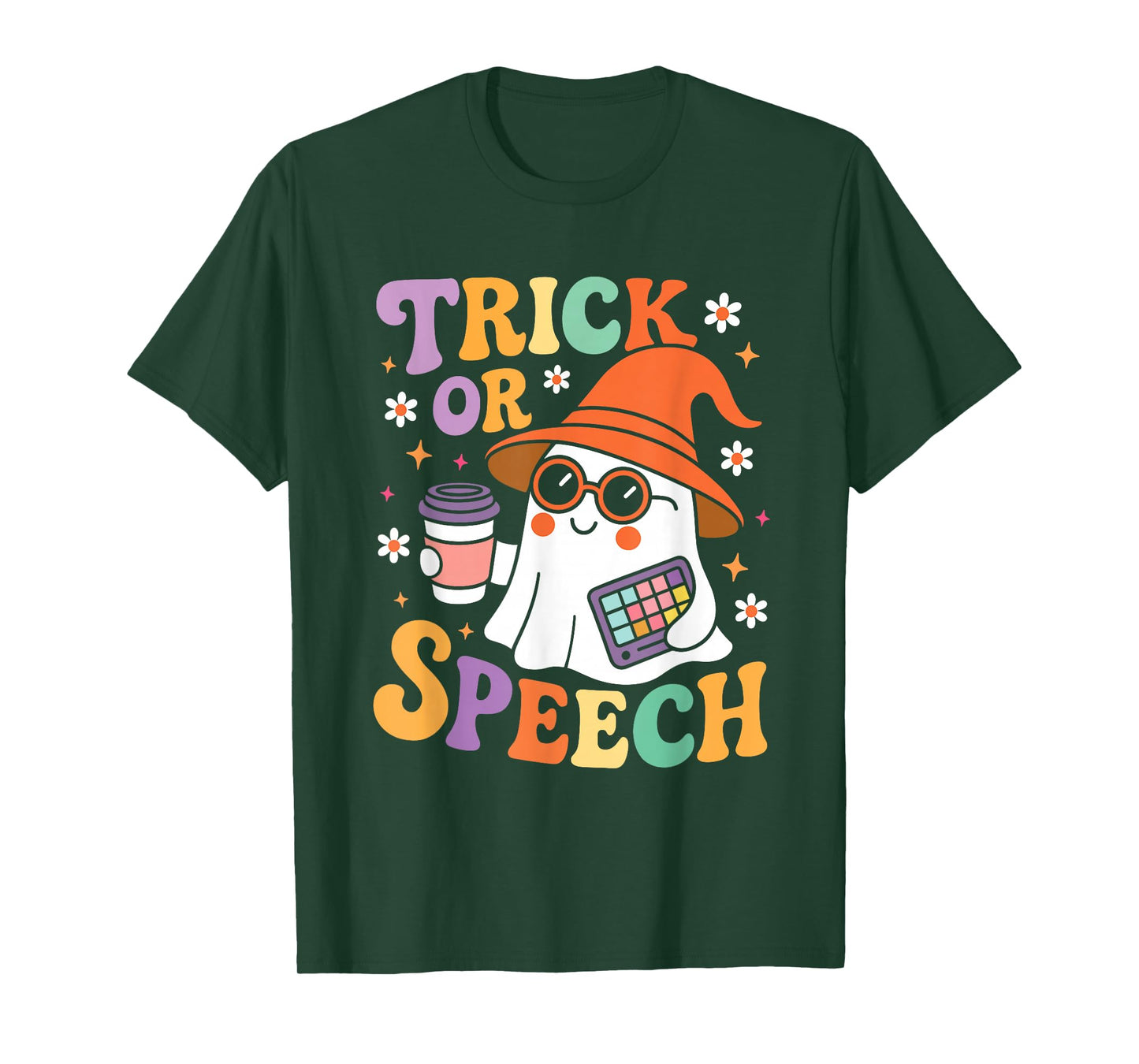 Trick or Speech Halloween SLP Retro Speech Therapy Halloween T-Shirt