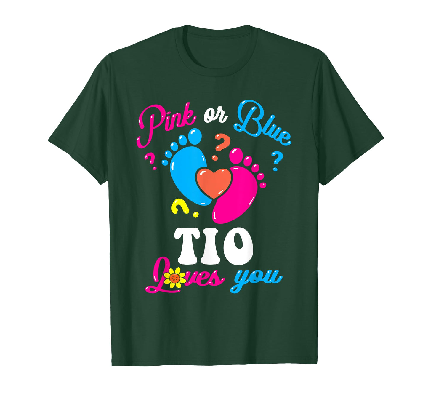 Pink or Blue Tio Loves You Baby Gender Reveal Party Uncle T-Shirt