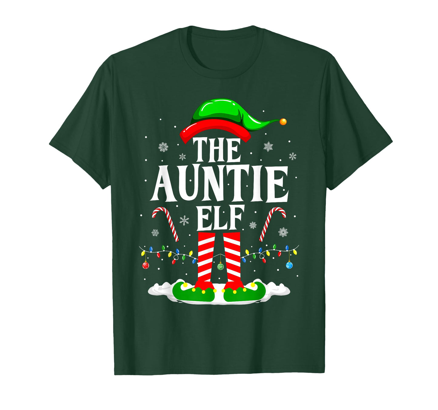 The Auntie Elf Funny Xmas Elf Matching Family Christmas T-Shirt