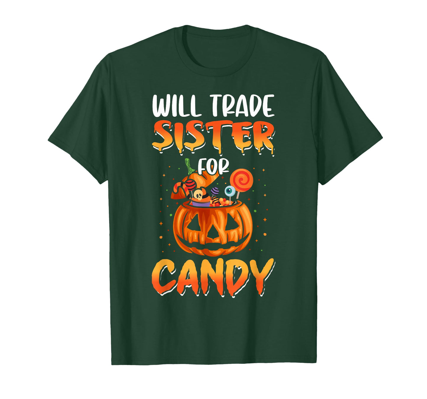 Will Trade Sister For Candy Matching Halloween Brother Boys T-Shirt
