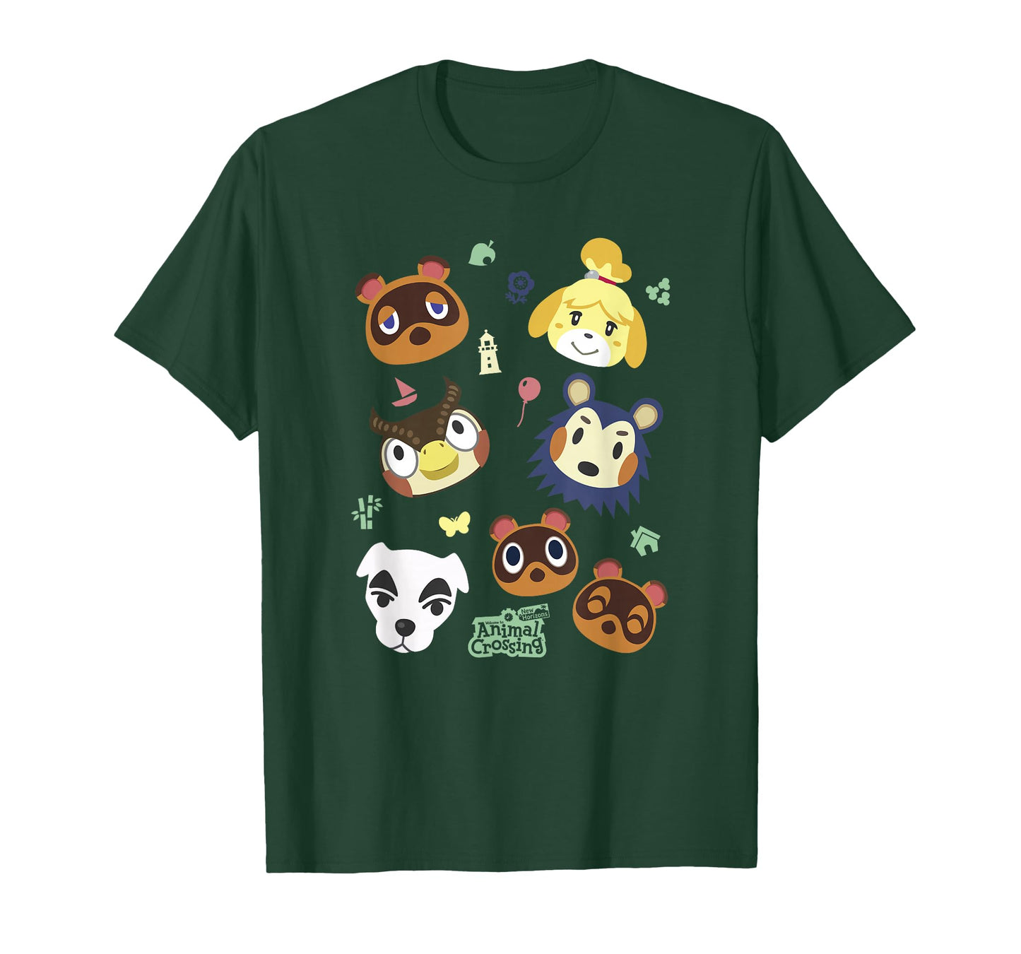 Animal Crossing Cute Pet Friends Nintendo Big Face Jumble T-Shirt