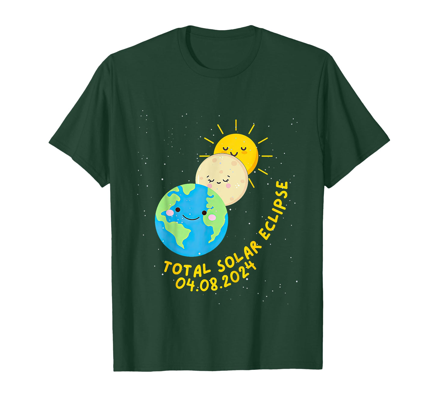 Kids Total Solar Eclipse 2024 Moon Sun Earth Kids Toddler T-Shirt