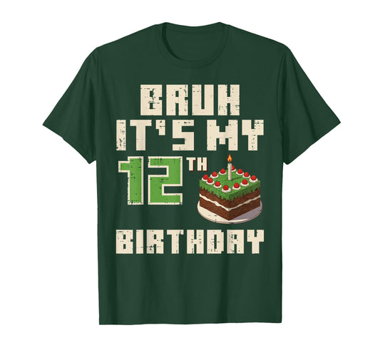 12th Birthday Pixel Gamer 12 Year Old Gamer Bday Boys Kids T-Shirt