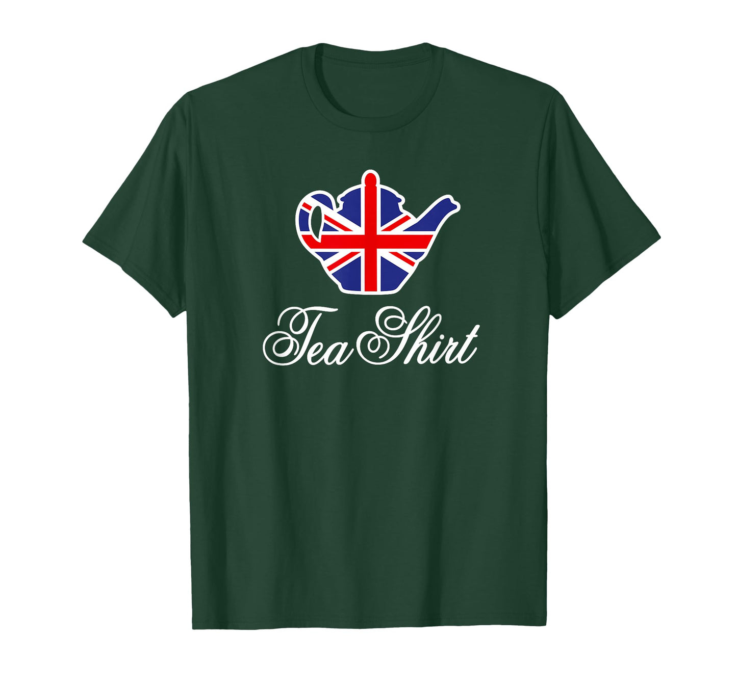 Tea Shirt British Union Jack Flag Teapot Tea Word Play T-Shirt