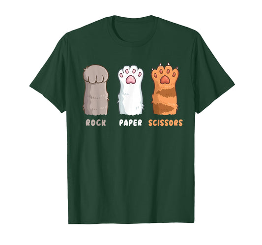 Cat Lover Cat Owner Funny Cat Rock Paper Scissors T-Shirt
