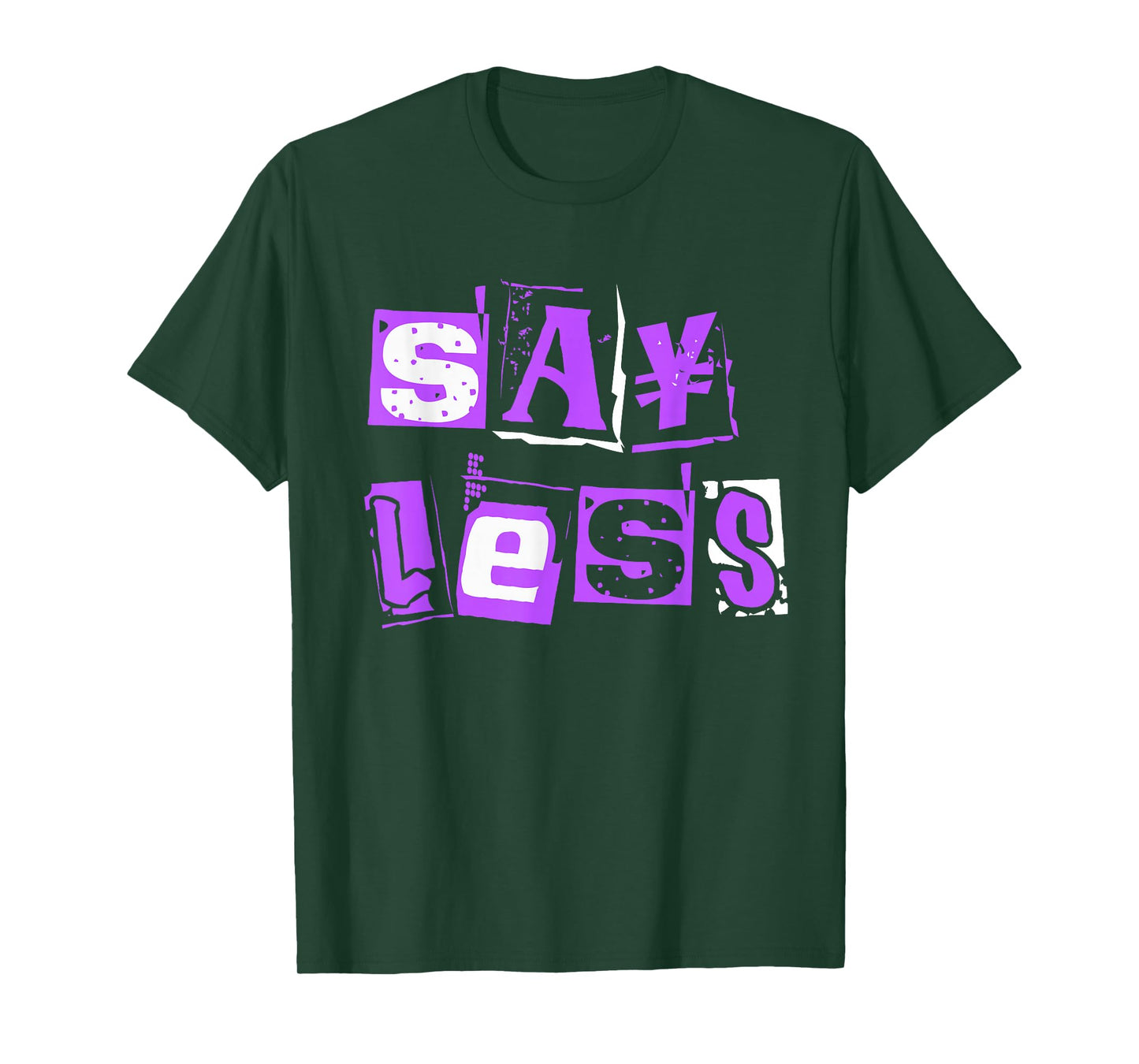 Purple Say Less Purple Color Graphic T-Shirt