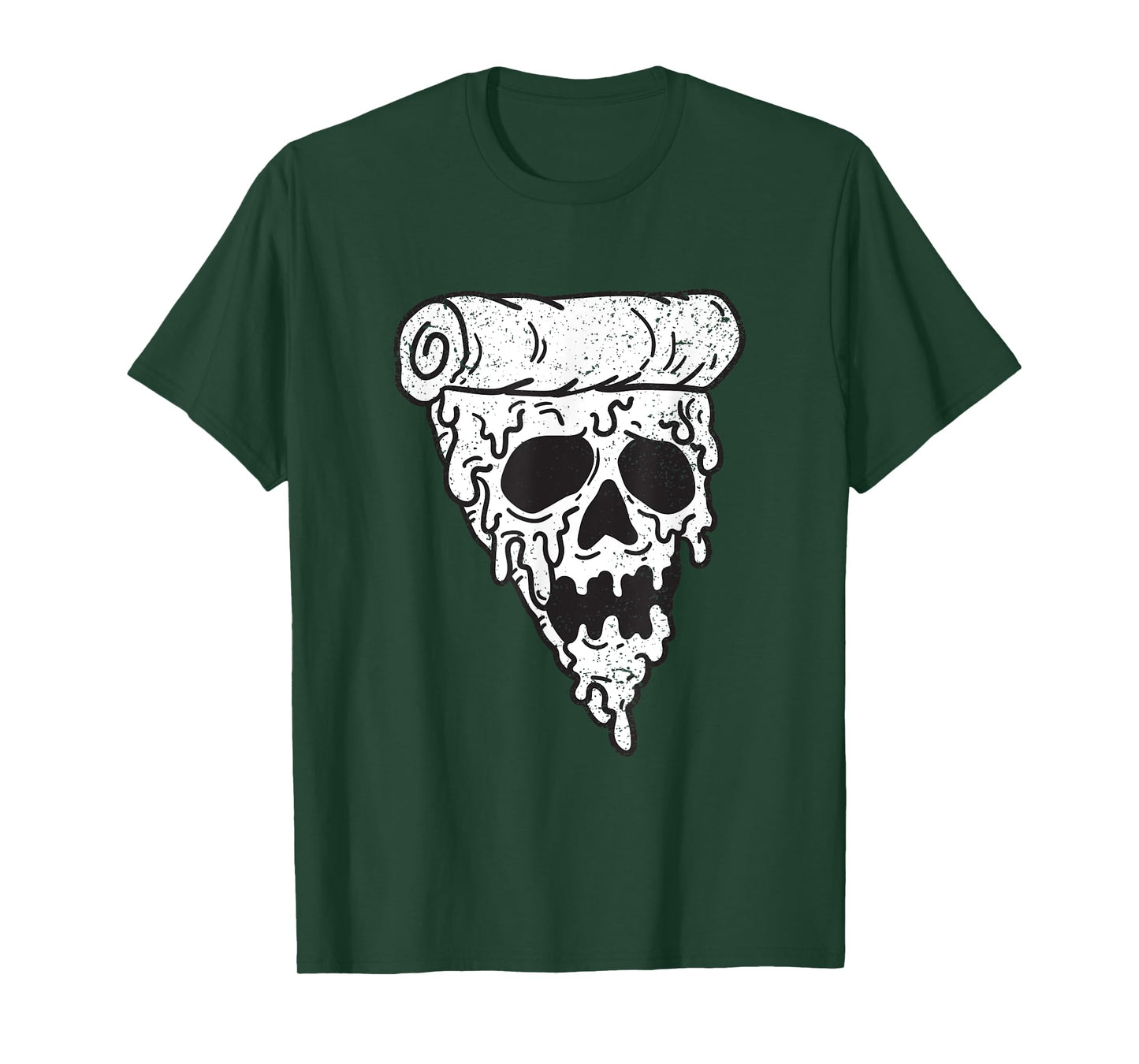 Skull Pizza Halloween Spooky Skeleton Bones Goth Gothic T-Shirt