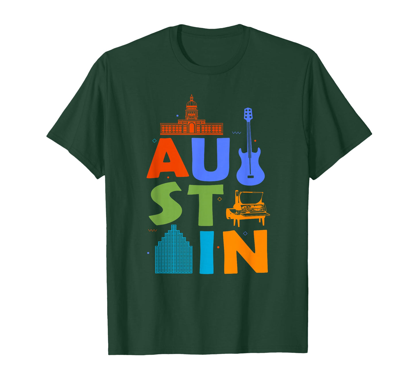 Austin Texas Souvenir Guitar Music City Austin T-Shirt