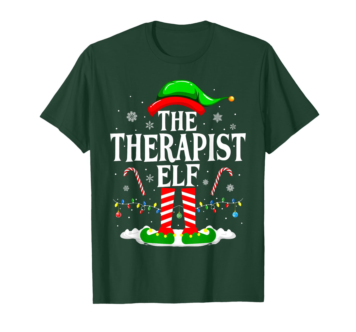 The Therapist Elf Xmas Funny Christmas Therapist T-Shirt