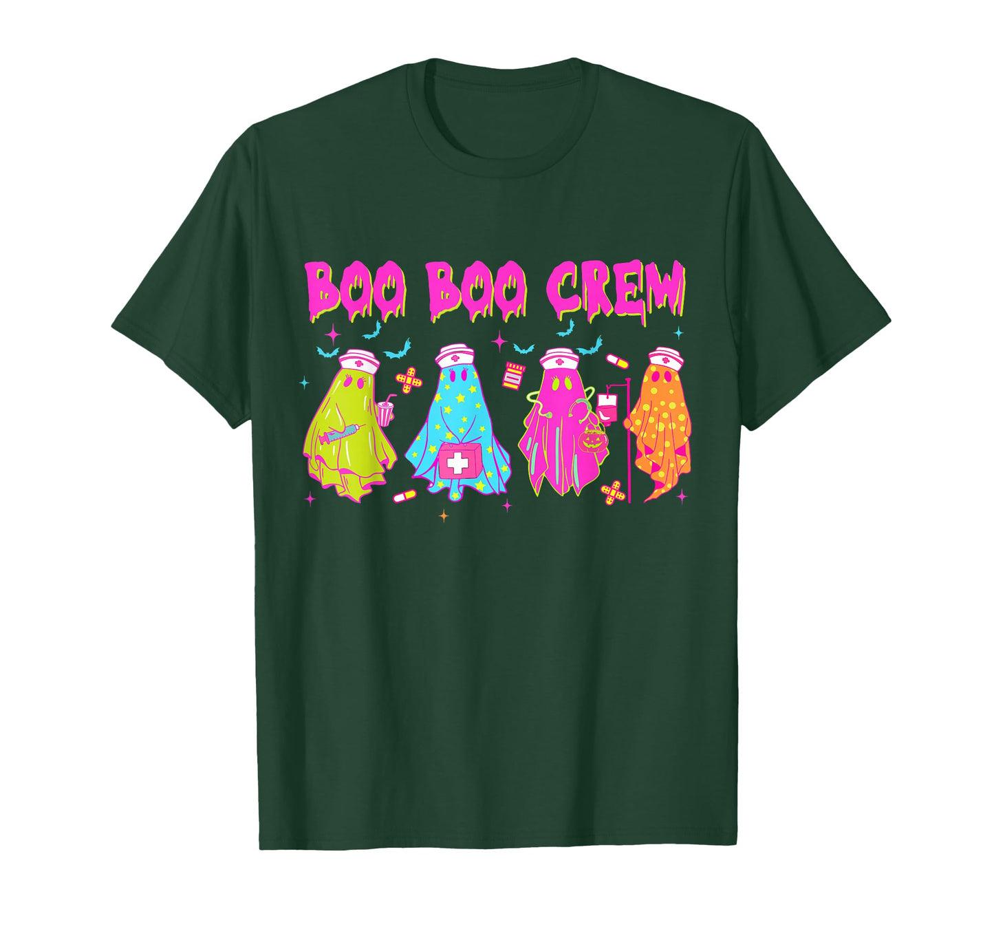 Ghost Nurse Halloween Boo Crew Registered Nursing Student T-Shirt