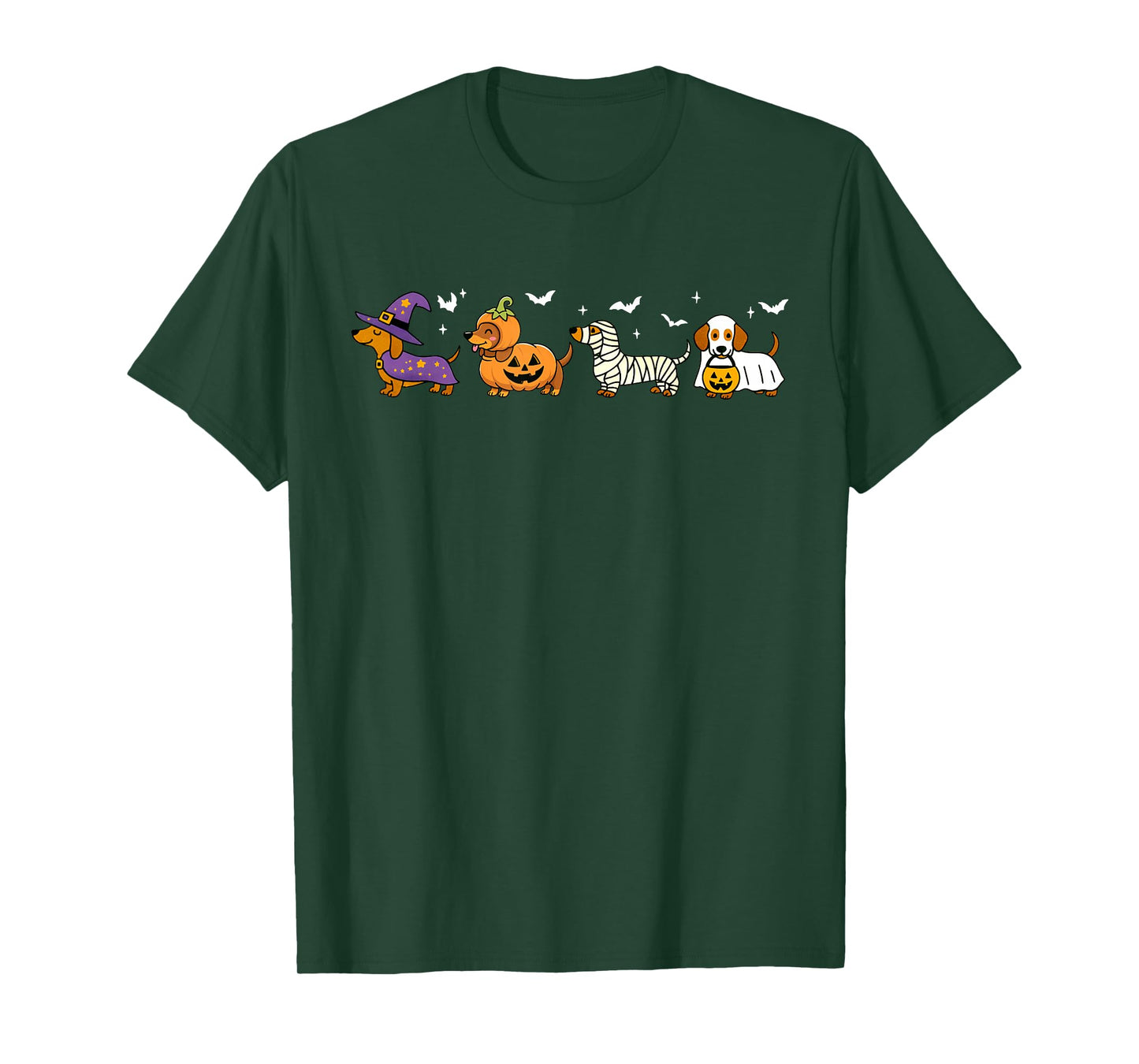 Cute Dachshund Ghost Pumpkin Dog Halloween Costume T-Shirt