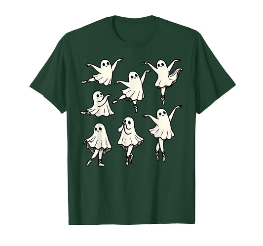 Ballet Ghost Ballet Dancer Spooky Dance Teacher Halloween T-Shirt