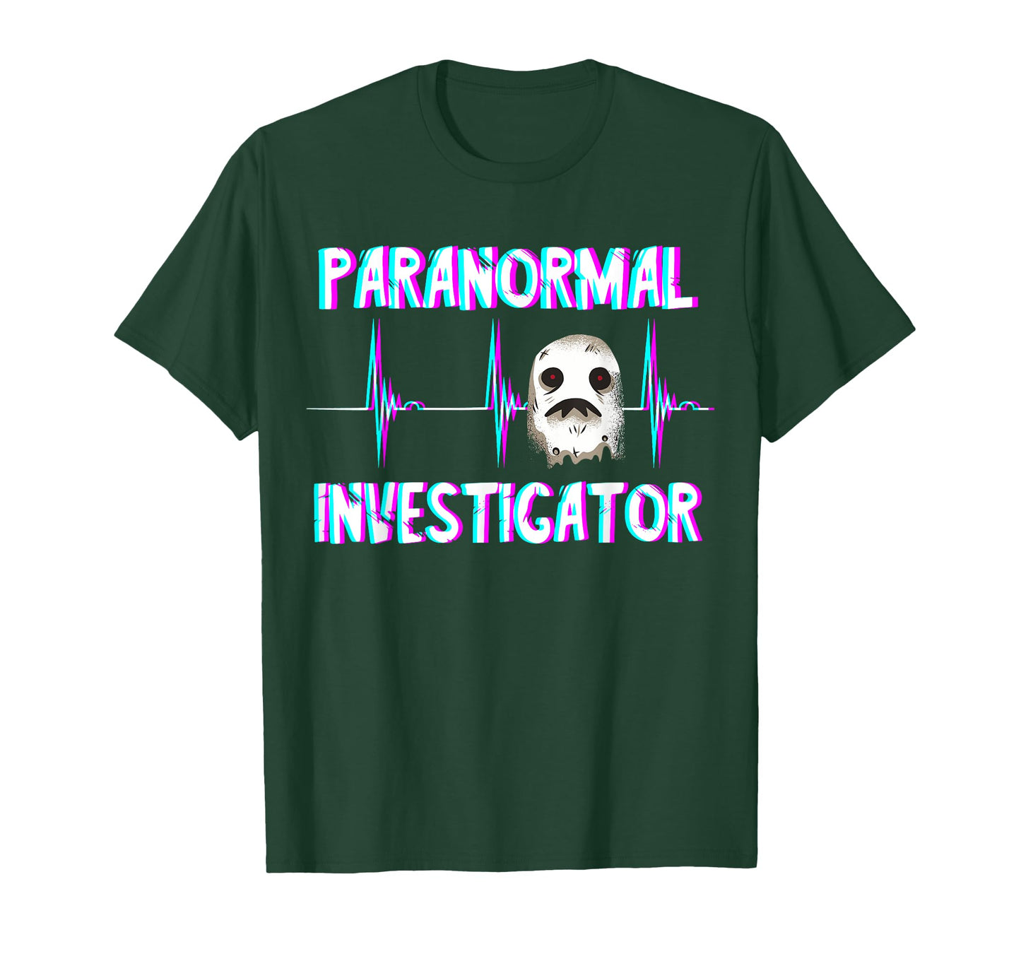 Paranormal Investigator Ghost Hunter Heartbeat ECG Pulse T-Shirt