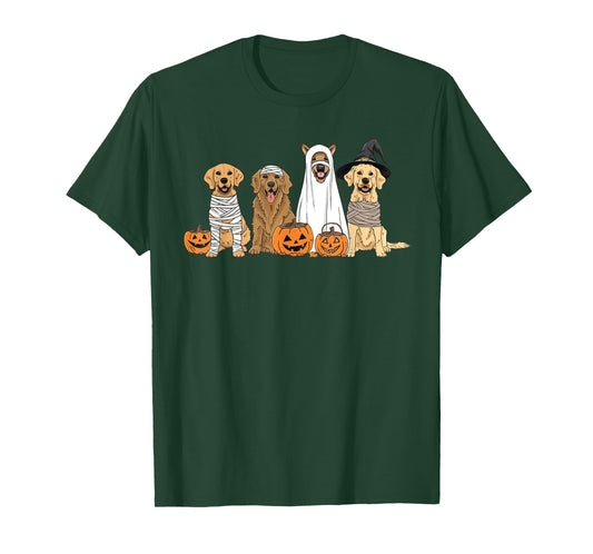 Golden Retriever Ghost Dog Halloween Costume Men Women Kids T-Shirt
