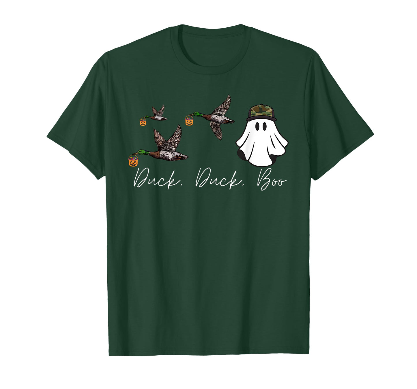 Duck Duck Boo Camo Ghost Boy Halloween Mallard Duck Hunting T-Shirt