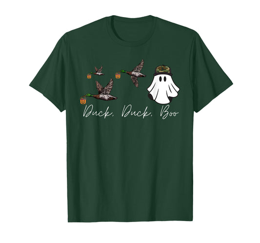 Duck Duck Boo Camo Ghost Boy Halloween Mallard Duck Hunting T-Shirt