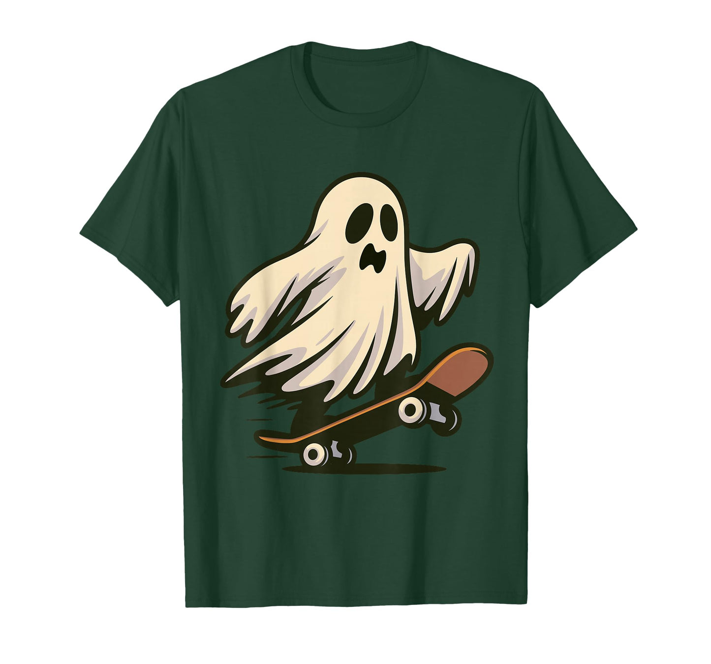 Funny Ghost Skateboard Halloween Skateboarding T-Shirt
