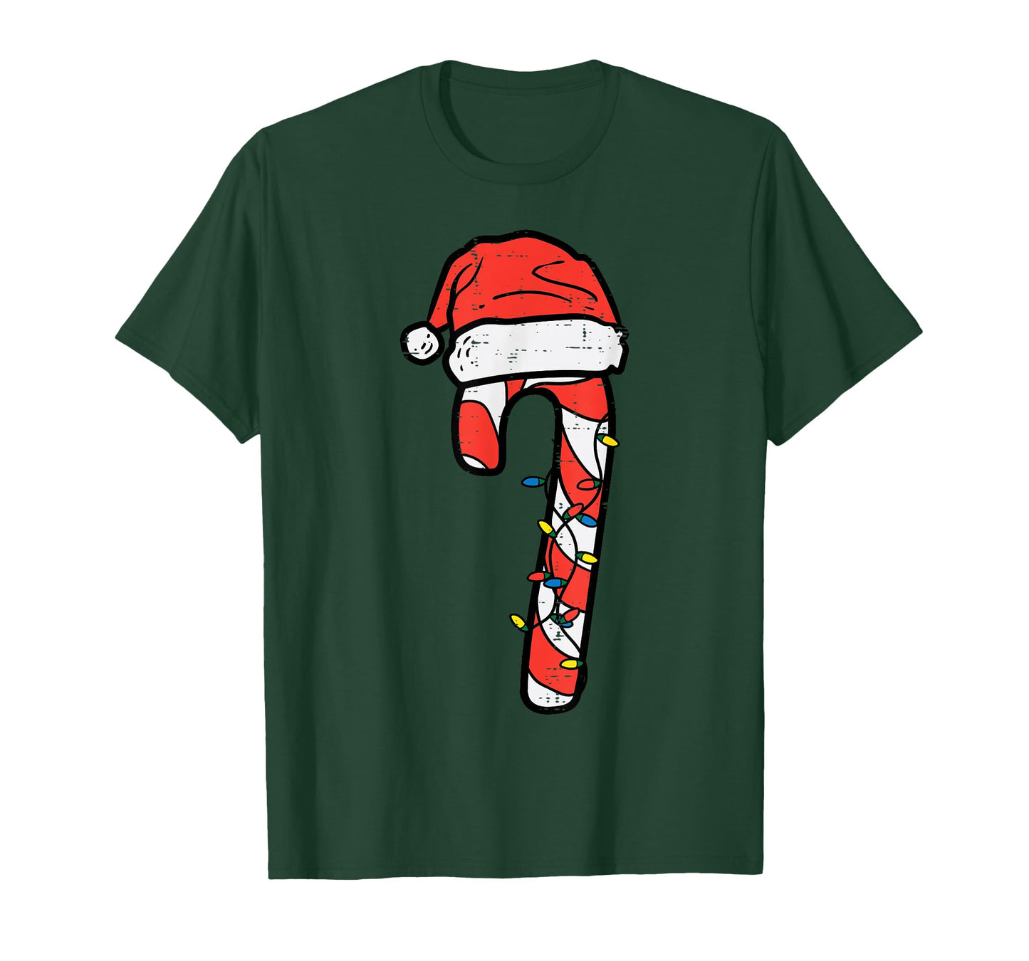 Christmas Candy Cane Santa Xmas Kids Toddler Youth Women Men T-Shirt