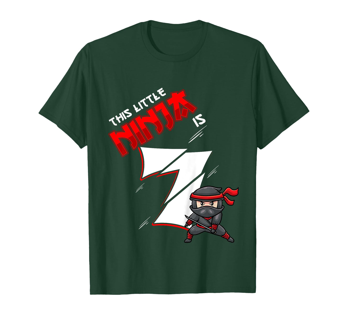Kids 7th Birthday For Boy 7 Years Old Ninja T-Shirt
