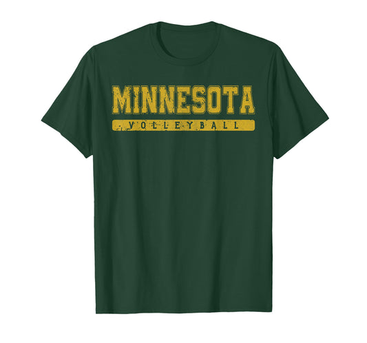 Minnesota Volleyball Yellow Vintage Text T-Shirt