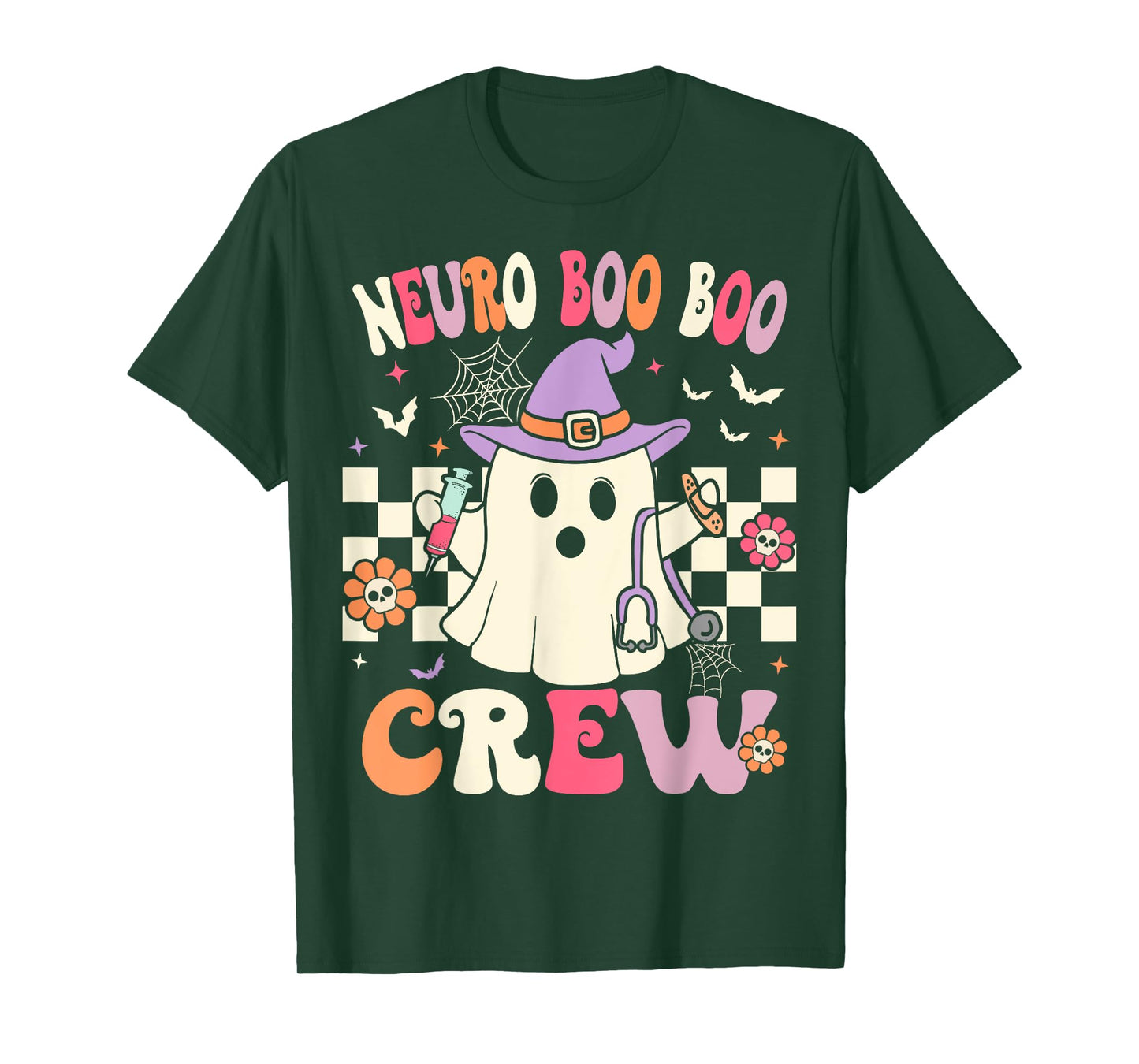 Groovy Neuro Nurse Halloween Ghost Neurology Nurse T-Shirt